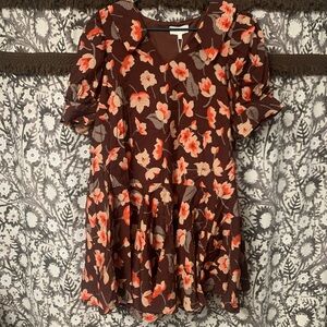 Entro Floral Brown Dress